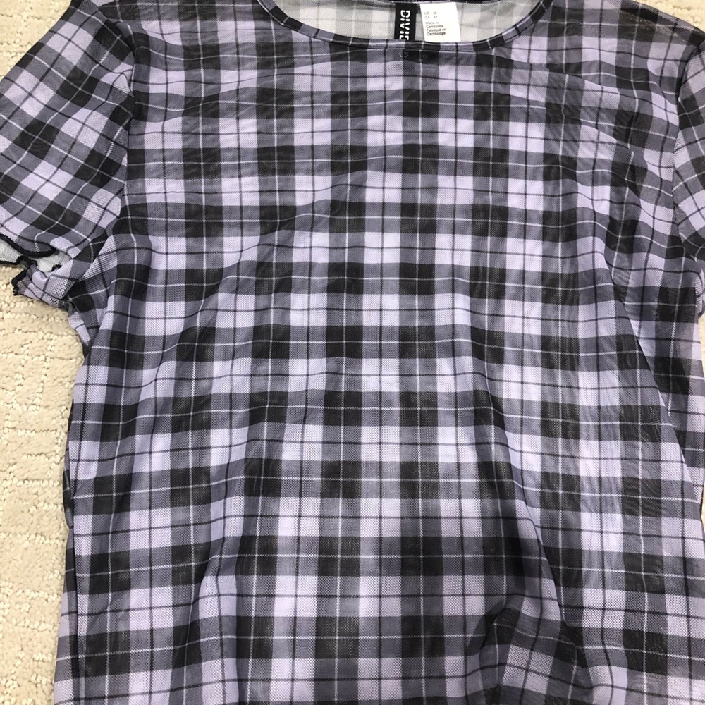 Sheer Plaid Top